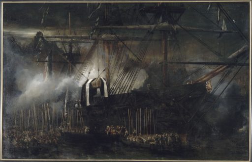 Tableau de l'Embarquement du cercueil de Napoléon à bord de la Belle Poule