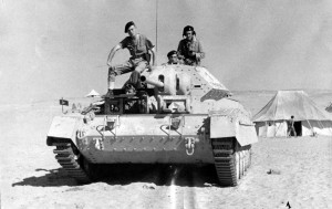 Char Crusader du 501e RCC dans le désert d’Afrique-du-Nord © musée de l’ordre de la Libération / DR