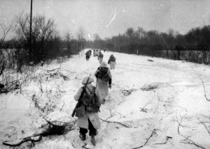 Alsace, 1er  février 1945, les légionnaires de la 13ème DBLE en passe d’atteindre le Rhin © musée de l’ordre de la Libération / DR