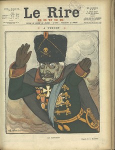 Verdun épisode 1-2 : Le Rire. A Verdun. Le manchot, journal humoristique, n° 75, 22 avril 1916, Barrère Adrien (1877 – 1931) / Photo © BnF, Dist. RMN – Grand Palais / image BnF