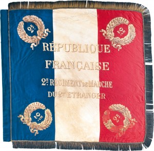 Drapeau du 2e régiment de marche du 2e régiment étranger. © Paris, musée de l’Armée, dist. RMN-GP Anne-Sylvaine Marre-Noël